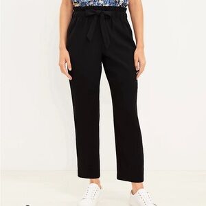 NWT LOFT Black Tie-Waist Julie Pants
